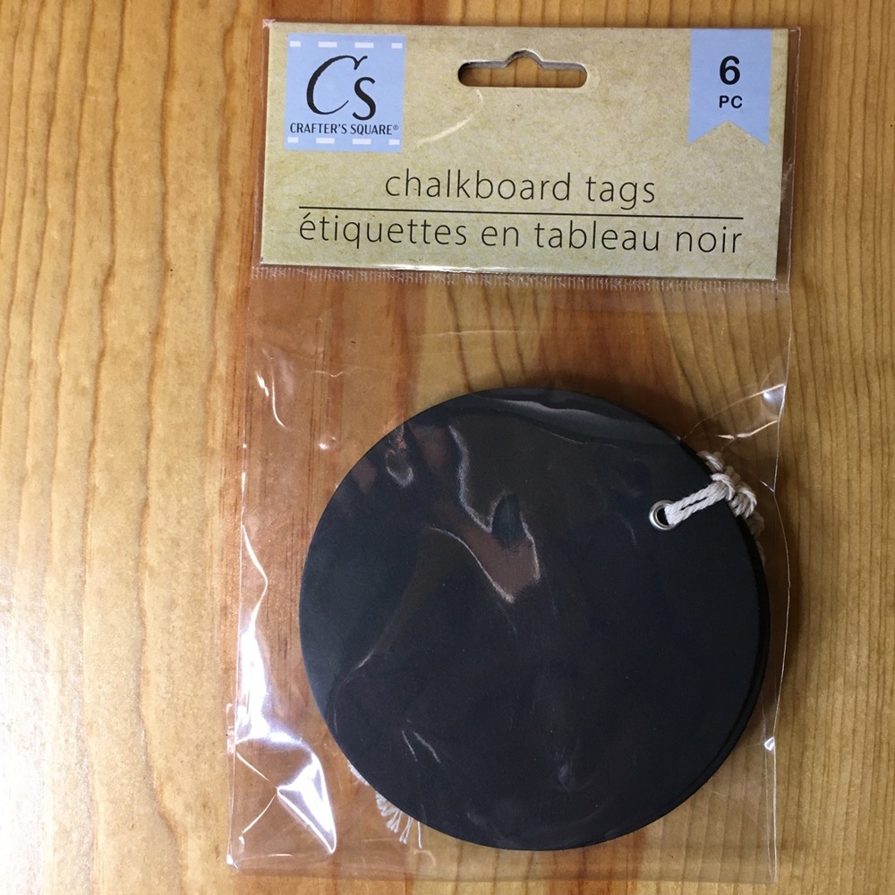 Round Circle Chalkboard Tags 6 Piece New Black Hanging for Crafts Crafting